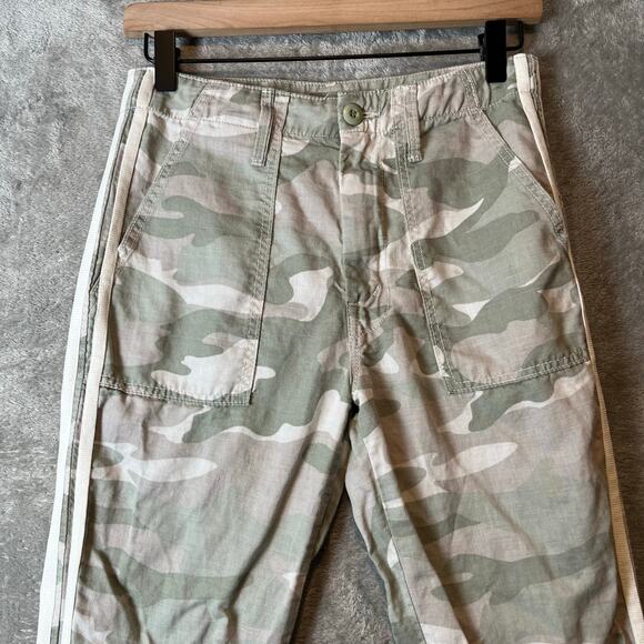 Mother The Shaker Chop Crop Fray Desert Print Green Camo Size 26 - Picture 2 of 10